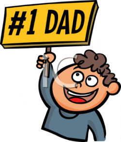 iCLIPART - Boy Holding a Number One Dad Sign Cartoon | Dad ...