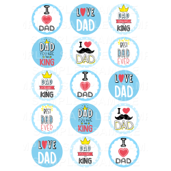 Fathers Day - Edible Cupcake Toppers - Personalised Printed Edible Image
