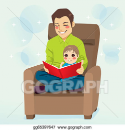 EPS Illustration - Dad and son reading. Vector Clipart ...