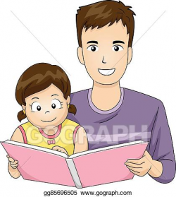 Vector Illustration - Family father read book kid girl. EPS ...
