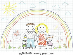 Vector Stock - Happy family - mom, dad and two children ...