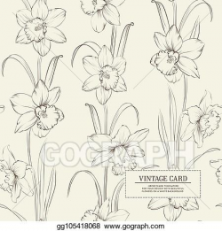Vector Clipart - Botanical illustration of daffodil. Vector ...