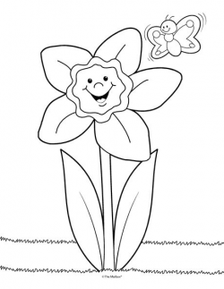 Daffodil coloring page. Perfect for little ones. Could also ...