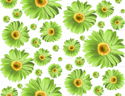 Green Daisies fabric - ophelia - Spoonflower