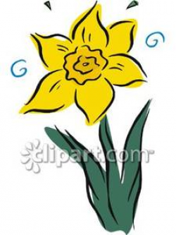 Single Daffodil - Royalty Free Clipart Picture