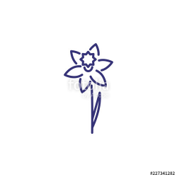 Daffodil line icon. Flower, spring, botany. Flower concept ...