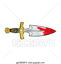 Vector Art - Cartoon bloody dagger. Clipart Drawing gg70923874 - GoGraph