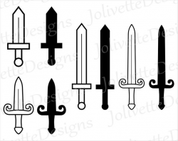 Sword, Dagger, Fancy, Simple, Knife, Blade, Clip Art, Clipart, Design, Svg  Files, Png File, Eps, Dxf, Pdf File, Silhouette, Cricut, Cut File