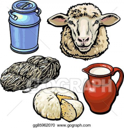 Vector Stock - Head of sheep and production products ...