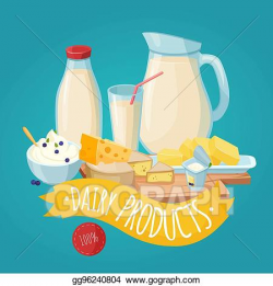 Vector Illustration - Dairy products poster. Stock Clip Art ...