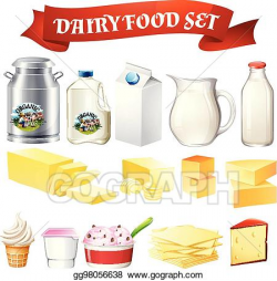 EPS Vector - Dairy products food set. Stock Clipart ...