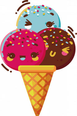 Ice cream cone Chocolate ice cream Strawberry ice cream - Colored ...