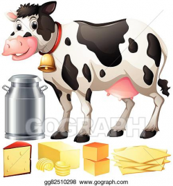 Vector Stock - Cow and dairy products. Clipart Illustration ...