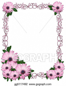 Stock Illustration - Wedding invitation purple daisies ...