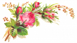 Antique Images: Free Flower Clip Art: Pink Rose Bouquet Graphic ...
