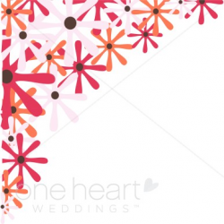 Corner Retro Daisies Clipart | Wedding Flower Clipart