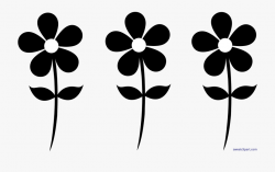 Nature Flowers Daisies Set Black Clip Art - Transparent ...
