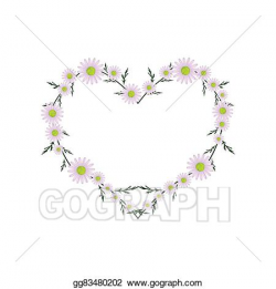 Vector Art - Beautiful purple daisy flowers in heart shape ...