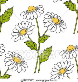 EPS Illustration - Seamless pattern with daisy flowers ...