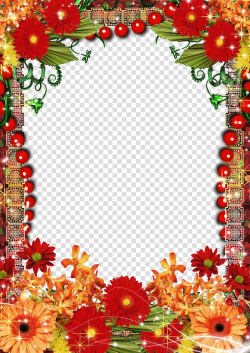 Red and orange flowers border, frame Film frame, Border ...