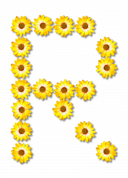Clipart - Floral alphabet, R