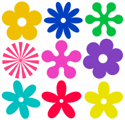 Hippie Daisies And Flowers Clipart - Clip Art Library