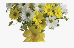 Vase With Yellow And White Daisies Png Clipart Picture ...