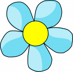 Turquoise Blue Flower With Yellow Center Clip Art at Clker.com ...