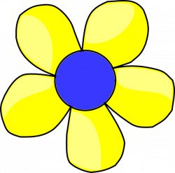 Blue And Yellow Flower Shaded Clip Art at Clker.com - vector clip ...