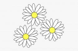 3 Daisies Clip Art At Clker - Flower Outline, Cliparts ...