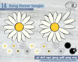 Daisy SVG, Daisy Cut File, Daisy Clipart, Daisy PDF, Daisy Download,  Digital Download, Instant Download, Cricut Files, Silhouette Files