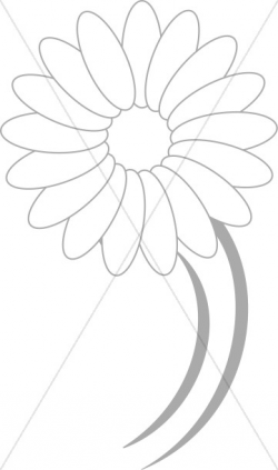 Dancing Daisy Line Drawing | Church Flower Clipart