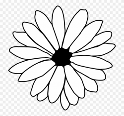 Black Daisy Cliparts - Black And White Clipart Flower - Png ...