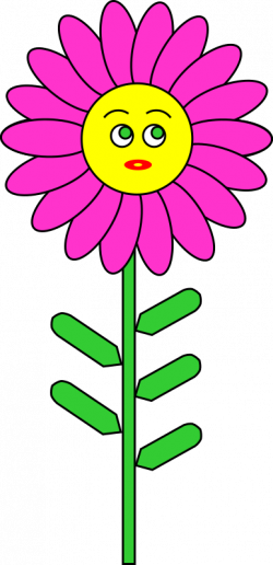Clipart - Purple Flower with smile