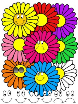 DAISY CLIP ART * COLOR AND BLACK AND WHITE