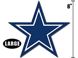 American Vinyl Large 8 Inch Blue Star Dallas Cowboys Colors Sticker (Logo  Big dak Fan ROMO)