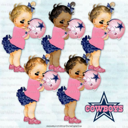 Vintage Baby Girl Clipart Ruffle Pants Dallas Cowboys ...