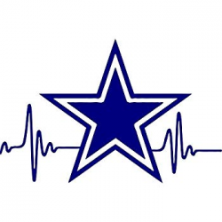 HEARTBEAT Star Cowboys Dallas Decal 3.5 inches tall