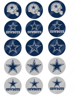 Dallas Cowboys digital collage, toppers 2 inches round 8.5 ...