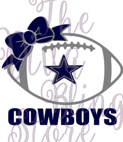Dallas Cowboys Football with Bow SVG FIle | Dallas Cowboys ...