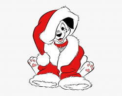 Clip Art Of 101 Dalmatians Puppy In Santa Claus Outfit - 101 ...