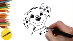 How to Draw a Puppy from 101 Dalmatians Step by Step - Drawing for Kids