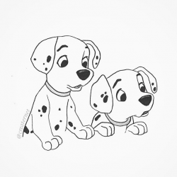 A quick little illustration of two cute puppies from 101 ...