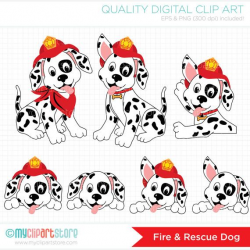 Fire Trucks Clipart, Fire and Rescue Dog, Dalmatian ...