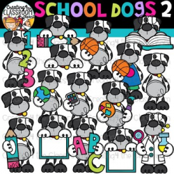 School Dogs 2 Clipart {Dalmatian Clipart}
