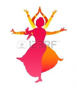 hinduism symbol: Colorful classic indian female dance ...
