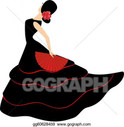 Vector Clipart - Flamenco dancer. spanish girl with fan ...