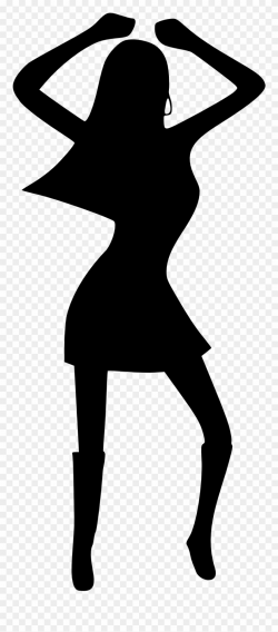 Girl Woman Dancing Disco Black White Drawing Silhouette ...