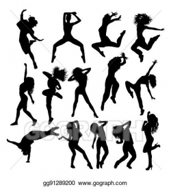 EPS Vector - Hip hop dancing silhouettes. Stock Clipart ...