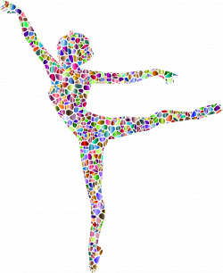 Clipart - Polychromatic Tiled Lithe Dancing Woman Silhouette No ...